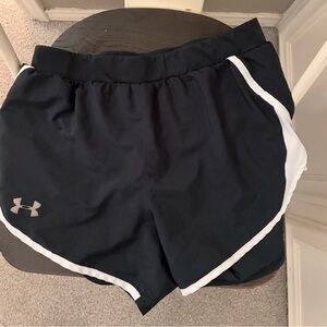 Under Armour Women's Black and White Athletic Shorts